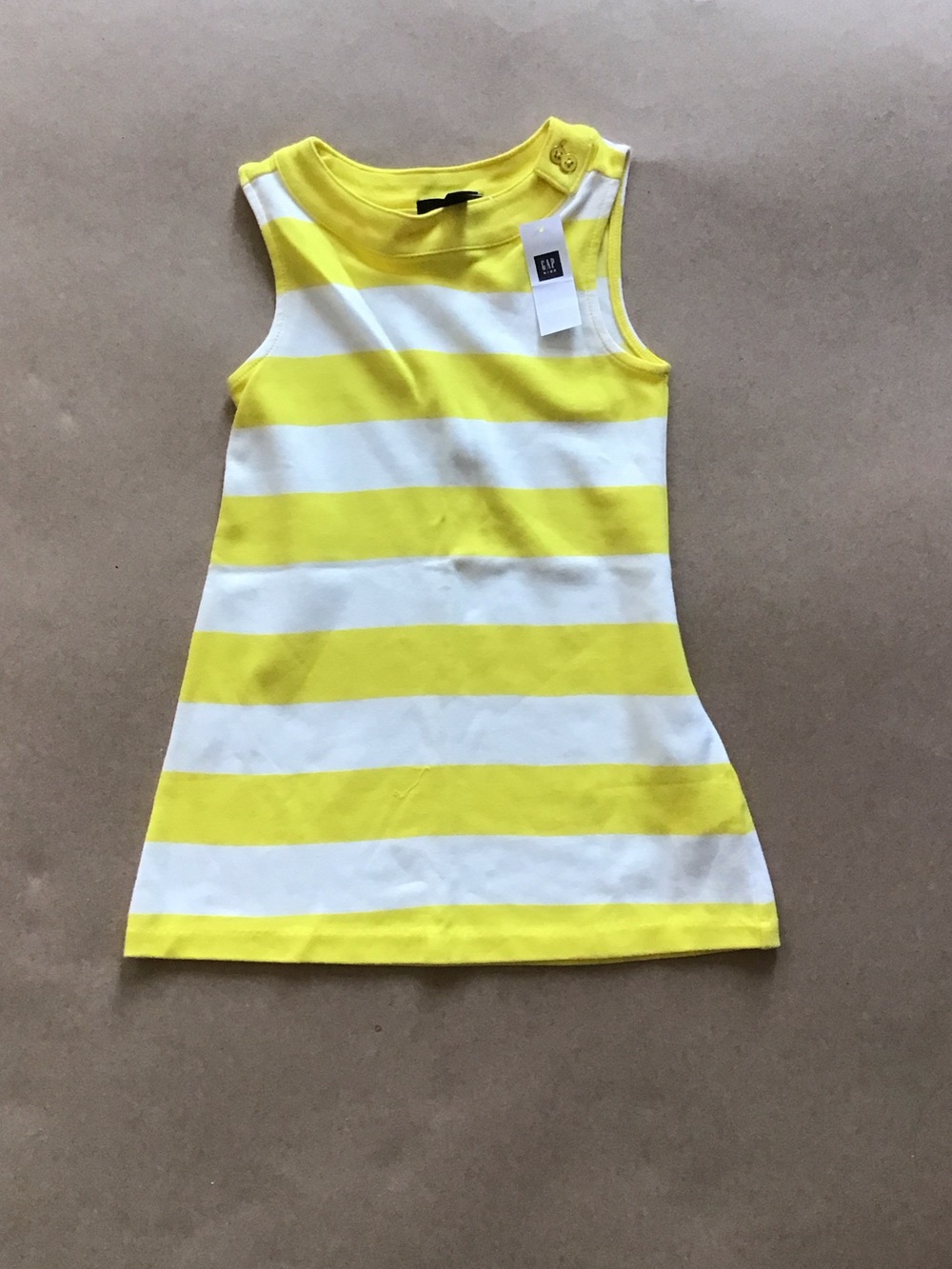 NWT GAP Yellow & White Striped Sleeveless Dress